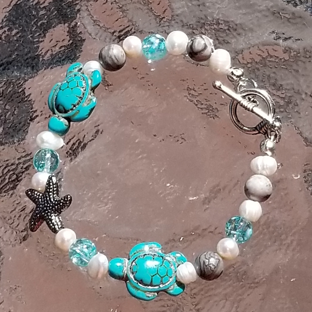 Handcrafted beach themed bracelet